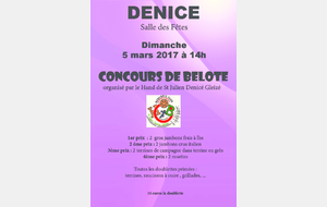 Concours de Belote - Dimanche 5 mars !
