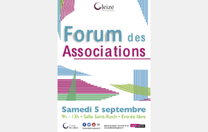 Forum des Associations le samedi 5 septembre !