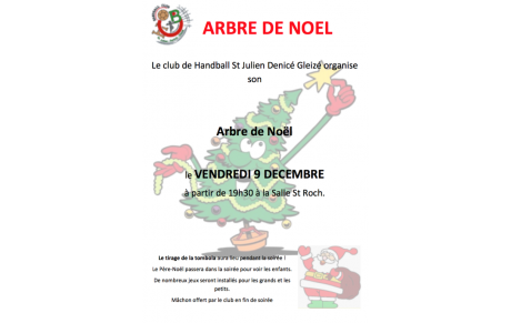 Arbre de Noël le vendredi 9 décembre